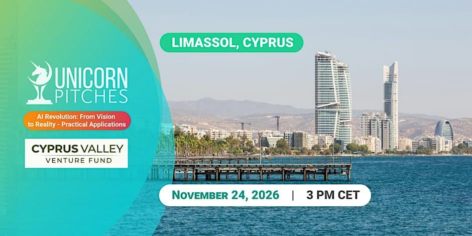  10 startups, 3 minutes each, a ticket to San Francisco: Unicorn Pitches lands in Limassol on 24 November