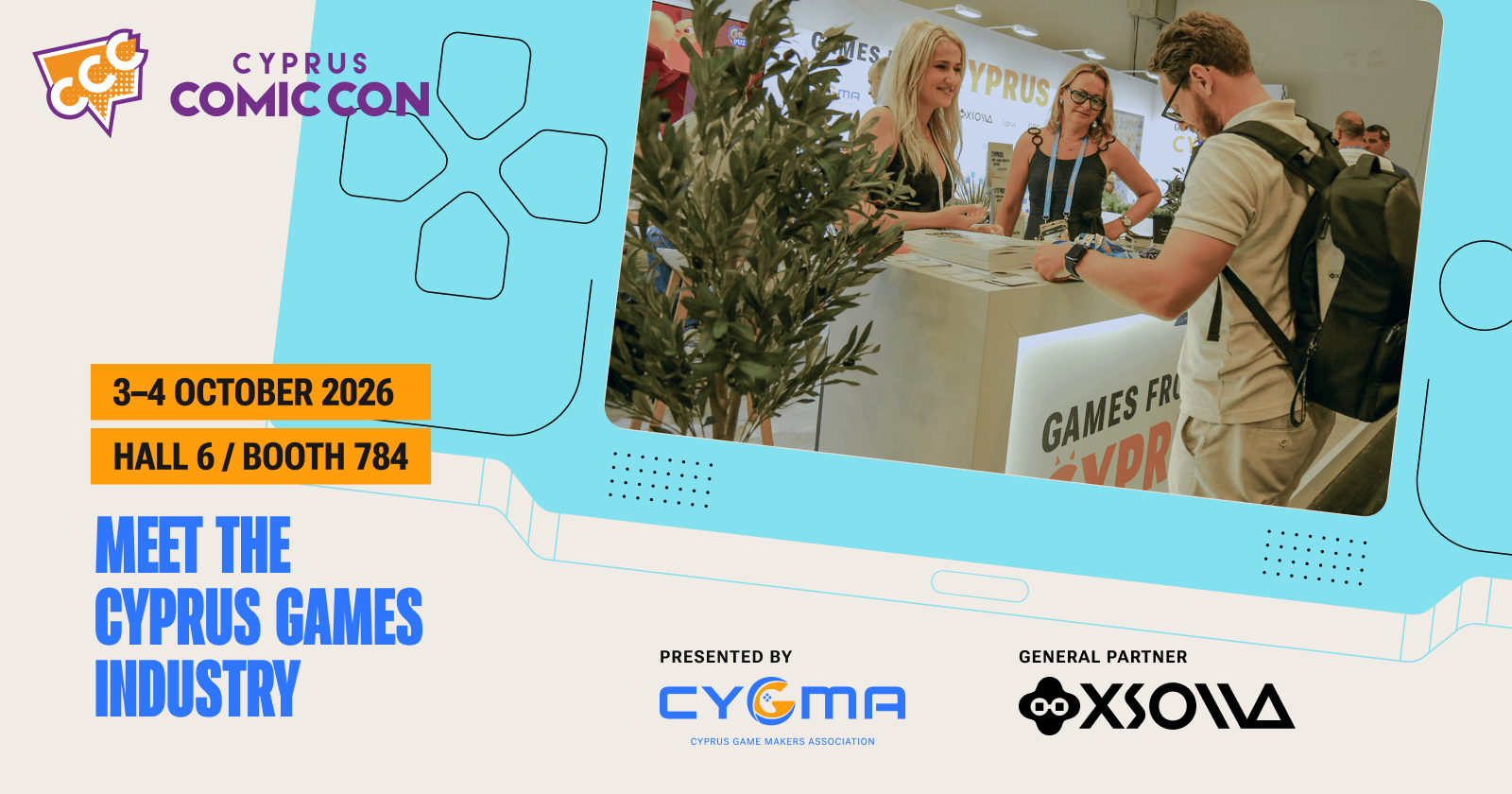 300 million players, one booth: ten-plus Cyprus studios went to Comic Con under a single name — and gamescom 2027 applications are next
